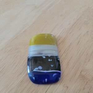 Fused Glass Colorful Pendant 3" Handmade Unique Art‎ Glass Jewelry